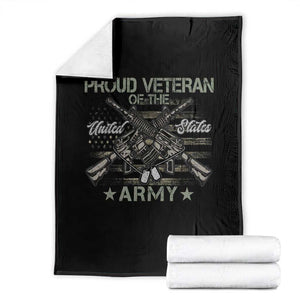 Proud Veteran Of The United States Army Throw Blanket USA Flag Camouflage TS11 Black Print Your Wear