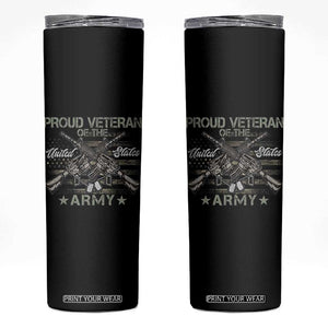 Proud Veteran Of The United States Army Skinny Tumbler USA Flag Camouflage TS11 Black Print Your Wear