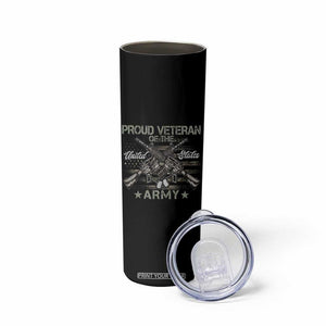 Proud Veteran Of The United States Army Skinny Tumbler USA Flag Camouflage TS11 Print Your Wear
