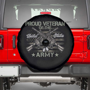 Proud Veteran Of The United States Army Spare Tire Cover USA Flag Camouflage TS11 Black Print Your Wear
