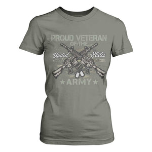 Proud Veteran Of The United States Army T Shirt For Women USA Flag Camouflage TS11 Military Green Print Your Wear