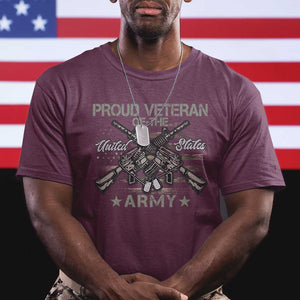 Proud Veteran Of The United States Army T Shirt USA Flag Camouflage TS11 Maroon Print Your Wear