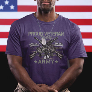 Proud Veteran Of The United States Army T Shirt USA Flag Camouflage TS11 Purple Print Your Wear