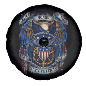 US Navy Veteran Service Honor Sacrifice Spare Tire Cover Vintage Bald Eagle American Flag Anchor TS11 Print Your Wear