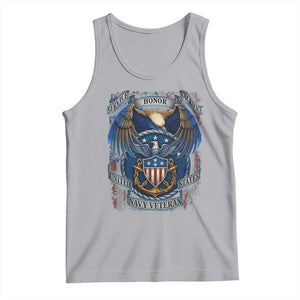 US Navy Veteran Service Honor Sacrifice Tank Top Vintage Bald Eagle American Flag Anchor TS11 Athletic Heather Print Your Wear