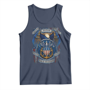 US Navy Veteran Service Honor Sacrifice Tank Top Vintage Bald Eagle American Flag Anchor TS11 Navy Print Your Wear