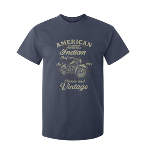American Legendary Motorcycle Indian Chief T Shirt For Kid Classic And Vintage Bikers Club TS11 Navy Print Your Wear
