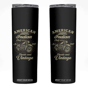 American Legendary Motorcycle Indian Chief Skinny Tumbler Classic And Vintage Bikers Club TS11 Black Print Your Wear