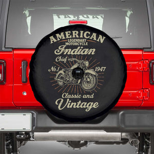 American Legendary Motorcycle Indian Chief Spare Tire Cover Classic And Vintage Bikers Club TS11 Black Print Your Wear