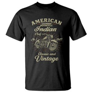 American Legendary Motorcycle Indian Chief T Shirt Classic And Vintage Bikers Club TS11 Black Print Your Wear
