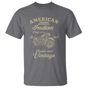 American Legendary Motorcycle Indian Chief T Shirt Classic And Vintage Bikers Club TS11 Charcoal Print Your Wear