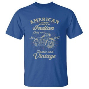 American Legendary Motorcycle Indian Chief T Shirt Classic And Vintage Bikers Club TS11 Royal Blue Print Your Wear