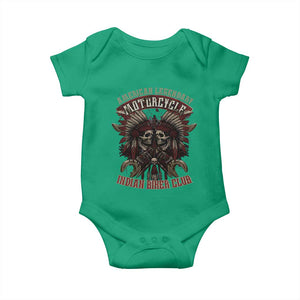 American Legendary Motorcycle Indian Biker Club Baby Onesie Vintage Native American Skull Chief TS11 Irish Green Print Your Wear