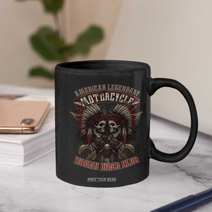 American Legendary Motorcycle Indian Biker Club Coffee Mug Vintage Native American Skull Chief TS11 Print Your Wear
