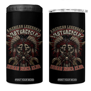 American Legendary Motorcycle Indian Biker Club 4 in 1 Can Cooler Tumbler Vintage Native American Skull Chief TS11 One Size: 16 oz Black Print Your Wear