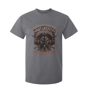 American Legendary Motorcycle Indian Biker Club T Shirt For Kid Vintage Native American Skull Chief TS11 Charcoal Print Your Wear