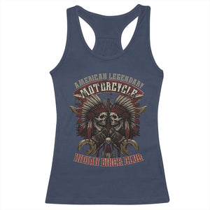 American Legendary Motorcycle Indian Biker Club Racerback Tank Top Vintage Native American Skull Chief TS11 Navy Print Your Wear