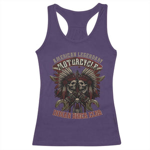 American Legendary Motorcycle Indian Biker Club Racerback Tank Top Vintage Native American Skull Chief TS11 Purple Print Your Wear