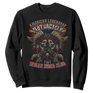 American Legendary Motorcycle Indian Biker Club Sweatshirt Vintage Native American Skull Chief TS11 Black Print Your Wear