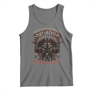 American Legendary Motorcycle Indian Biker Club Tank Top Vintage Native American Skull Chief TS11 Black Heather Print Your Wear