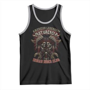 American Legendary Motorcycle Indian Biker Club Tank Top Vintage Native American Skull Chief TS11 Black Athletic Heather Print Your Wear