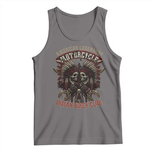 American Legendary Motorcycle Indian Biker Club Tank Top Vintage Native American Skull Chief TS11 Deep Heather Print Your Wear