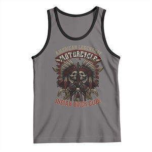 American Legendary Motorcycle Indian Biker Club Tank Top Vintage Native American Skull Chief TS11 Deep Heather Black Print Your Wear