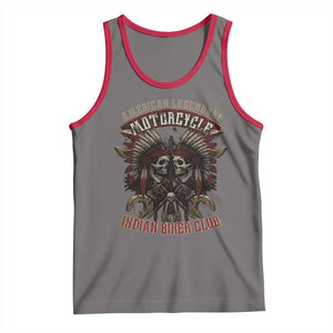 American Legendary Motorcycle Indian Biker Club Tank Top Vintage Native American Skull Chief TS11 Deep Heather Red Print Your Wear