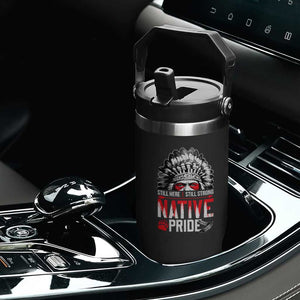 Still Here Still Strong Native Pride Flip Straw Tumbler Native American Feather TS11 Print Your Wear