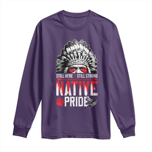 Still Here Still Strong Native Pride Long Sleeve Shirt Native American Feather TS11 Purple Print Your Wear