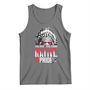 Still Here Still Strong Native Pride Tank Top Native American Feather TS11 Black Heather Print Your Wear
