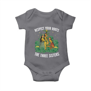 Three Sisters Respect Your Roots Baby Onesie Native American Heritage History Month TS11 Charcoal Print Your Wear