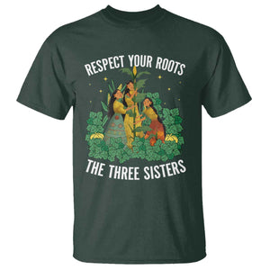 Three Sisters Respect Your Roots T Shirt Native American Heritage History Month TS11 Dark Forest Green Print Your Wear