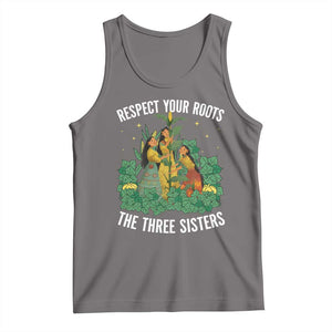 Three Sisters Respect Your Roots Tank Top Native American Heritage History Month TS11 Deep Heather Print Your Wear