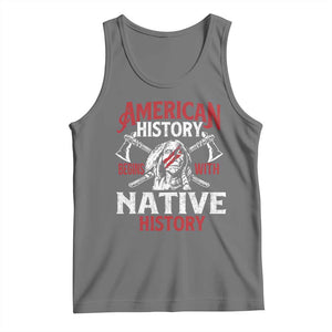 American History Begins With Native History Tank Top Native American Indigenous Indian Warrior TS11 Black Heather Print Your Wear