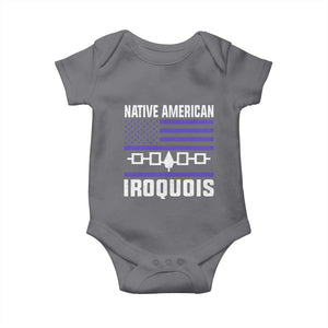 Native American Iroquois Baby Onesie Haudenosaunee Nation Vintage USA Flag TS11 Charcoal Print Your Wear