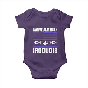Native American Iroquois Baby Onesie Haudenosaunee Nation Vintage USA Flag TS11 Purple Print Your Wear