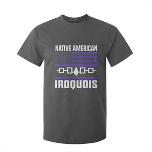 Native American Iroquois T Shirt For Kid Haudenosaunee Nation Vintage USA Flag TS11 Dark Heather Print Your Wear