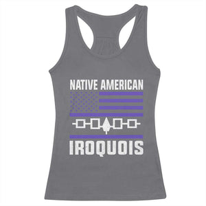 Native American Iroquois Racerback Tank Top Haudenosaunee Nation Vintage USA Flag TS11 Charcoal Print Your Wear