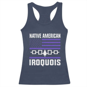 Native American Iroquois Racerback Tank Top Haudenosaunee Nation Vintage USA Flag TS11 Navy Print Your Wear
