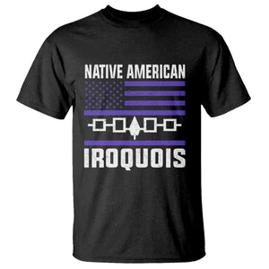 Native American Iroquois T Shirt Haudenosaunee Nation Vintage USA Flag TS11 Black Print Your Wear