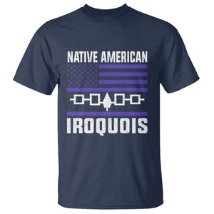 Native American Iroquois T Shirt Haudenosaunee Nation Vintage USA Flag TS11 Navy Print Your Wear