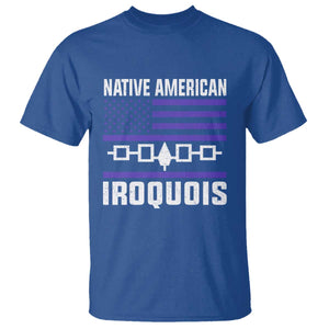 Native American Iroquois T Shirt Haudenosaunee Nation Vintage USA Flag TS11 Royal Blue Print Your Wear