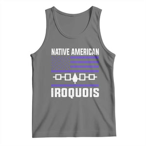 Native American Iroquois Tank Top Haudenosaunee Nation Vintage USA Flag TS11 Black Heather Print Your Wear