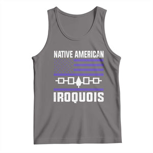Native American Iroquois Tank Top Haudenosaunee Nation Vintage USA Flag TS11 Deep Heather Print Your Wear