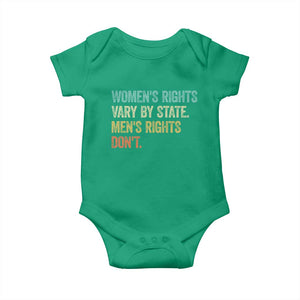 Women's Rights Vary By State Men Rights Don't Feminist Retro Baby Onesie