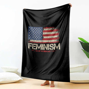 Feminism Feminist American Flag Throw Blanket Patriotic Womens Rights