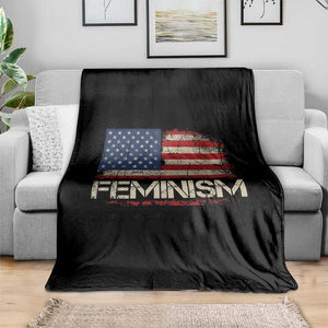 Feminism Feminist American Flag Throw Blanket Patriotic Womens Rights