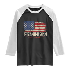 Feminism Feminist American Flag Raglan Shirt Patriotic Womens Rights