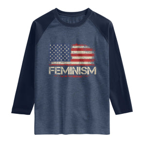 Feminism Feminist American Flag Raglan Shirt Patriotic Womens Rights